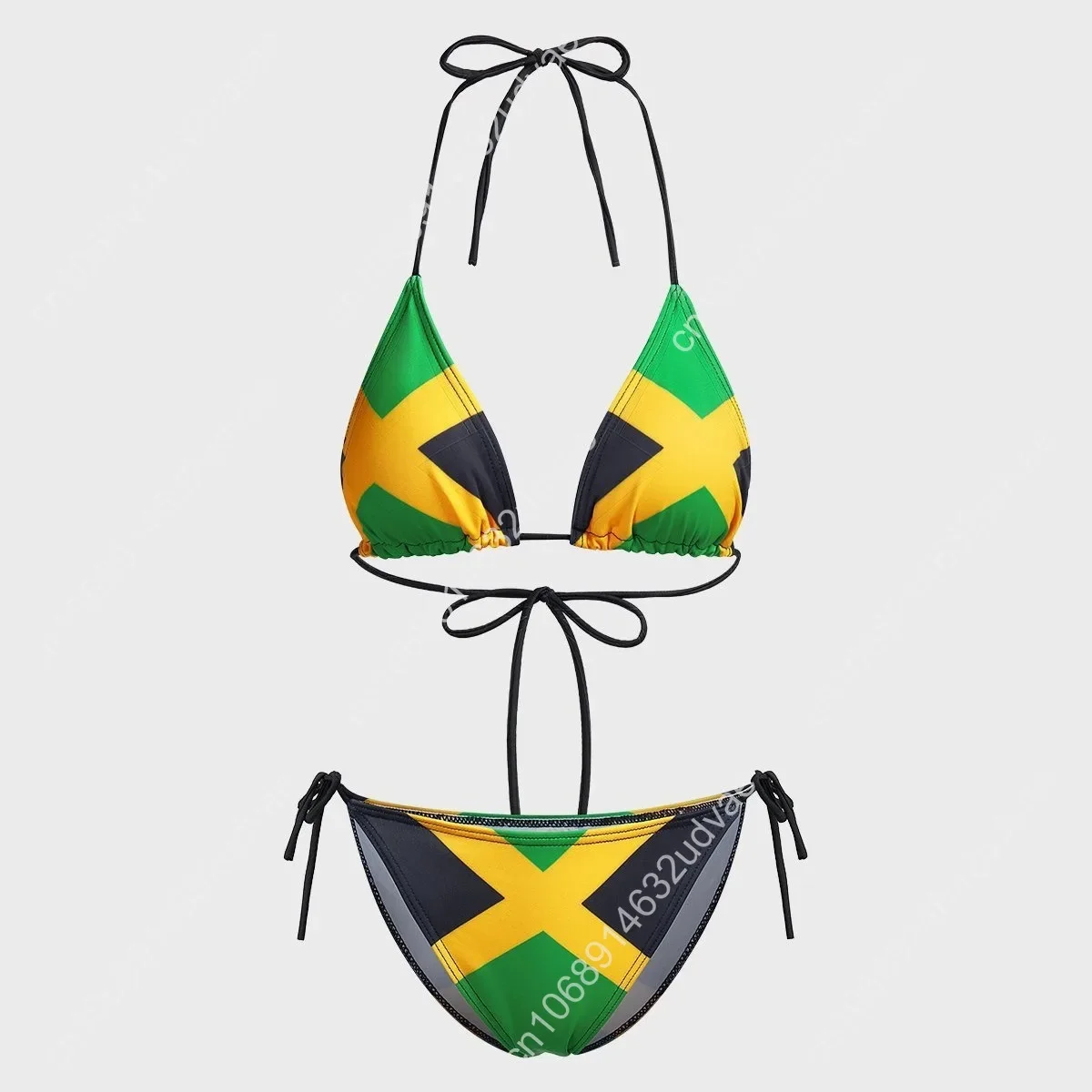 Summer Hot and Sexy Y2K Trend Slim Fitting Lace Up Women's Printed Bikini Set Swimsuit
