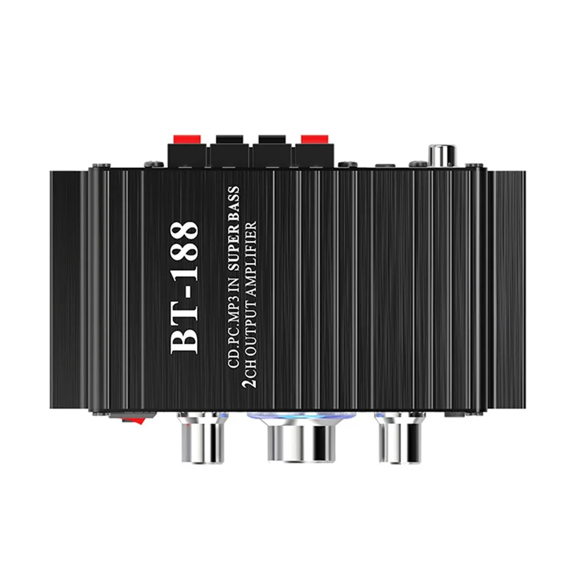 A69Z BT-188 Digital Bluetooth Amplifier Mini 2-Channel Output Home Computer Audio Amplifier 12V Car