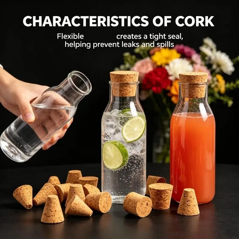 Small Mouth Bottle Inserts, Tapered 10 Pack for Test Tubes, Glass Bottles, and Glass Bottle Opening Cover for Daily Use