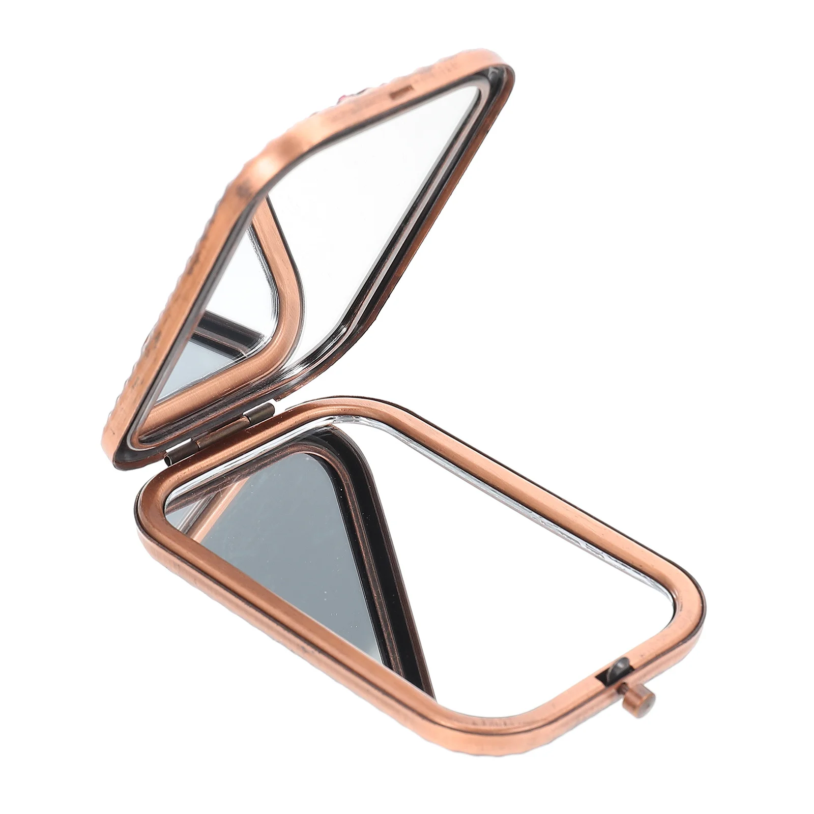 Specchio per trucco portatile da viaggio Strumento per trucco tascabile pieghevole bifacciale compatto piccolo e leggero per donna