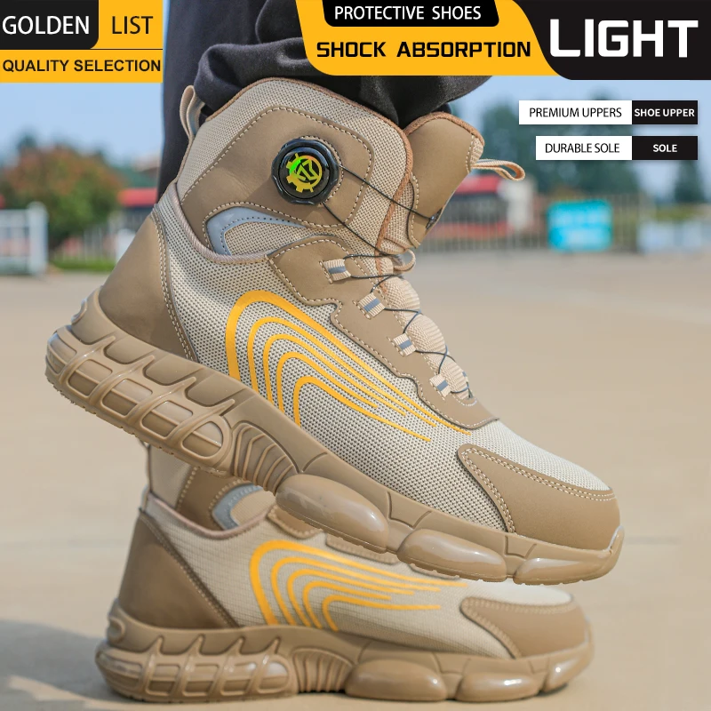 Lace-free Anti-smashing, Anti-puncture, Anti-slip Safety Shoes, Protective Shoes, Work Shoes, Industrial and Mining Boots