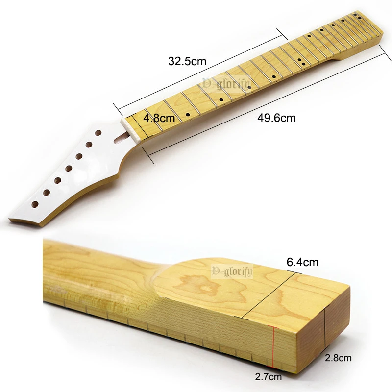 Left Hand Electric Guitar Neck 24 Frets 7 String Guitar Neck Canada Maple High Gloss Maple Fingerboard Guitar Parts Natural