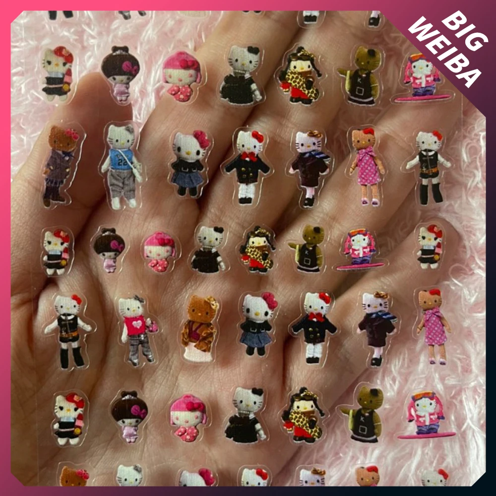 

15 Days Pre-Sale 5D Embossment Nail Art Stickers Hawaii Black Skin Gothic Hellokitty Animal Cartoon Sanriod Diy Stickers Tool