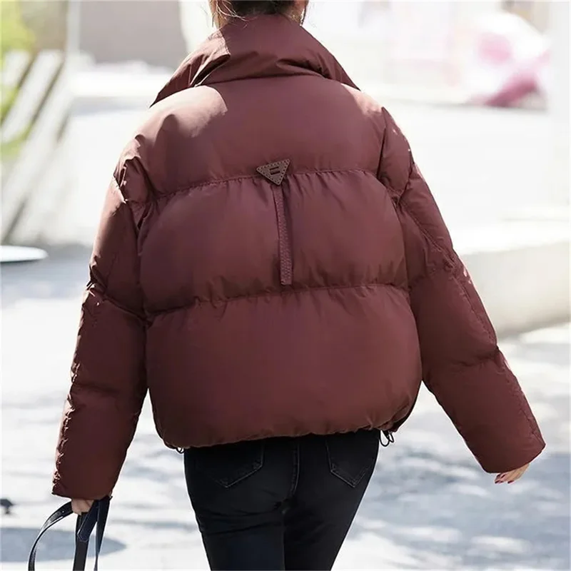 ﻿ Lady Short Down Cotton Jacket 2024 Winter New Fashion Loose Fitting European style Thick And Warm Bread Jacket Padded Parkas X