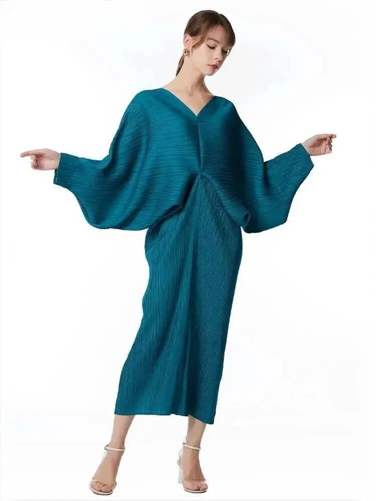 Summer Clothing Drop - Gaun Setengah Betis Lengan Elastis Model