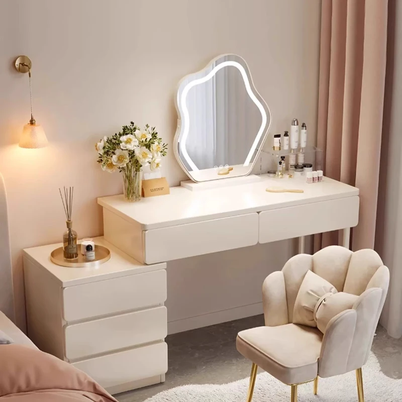 

Mobile Bedroom Vanity Table Makeup Storage Drawers Luxury Living Room Women Dressing Table Beauty Penteadeira Chinese Furniture