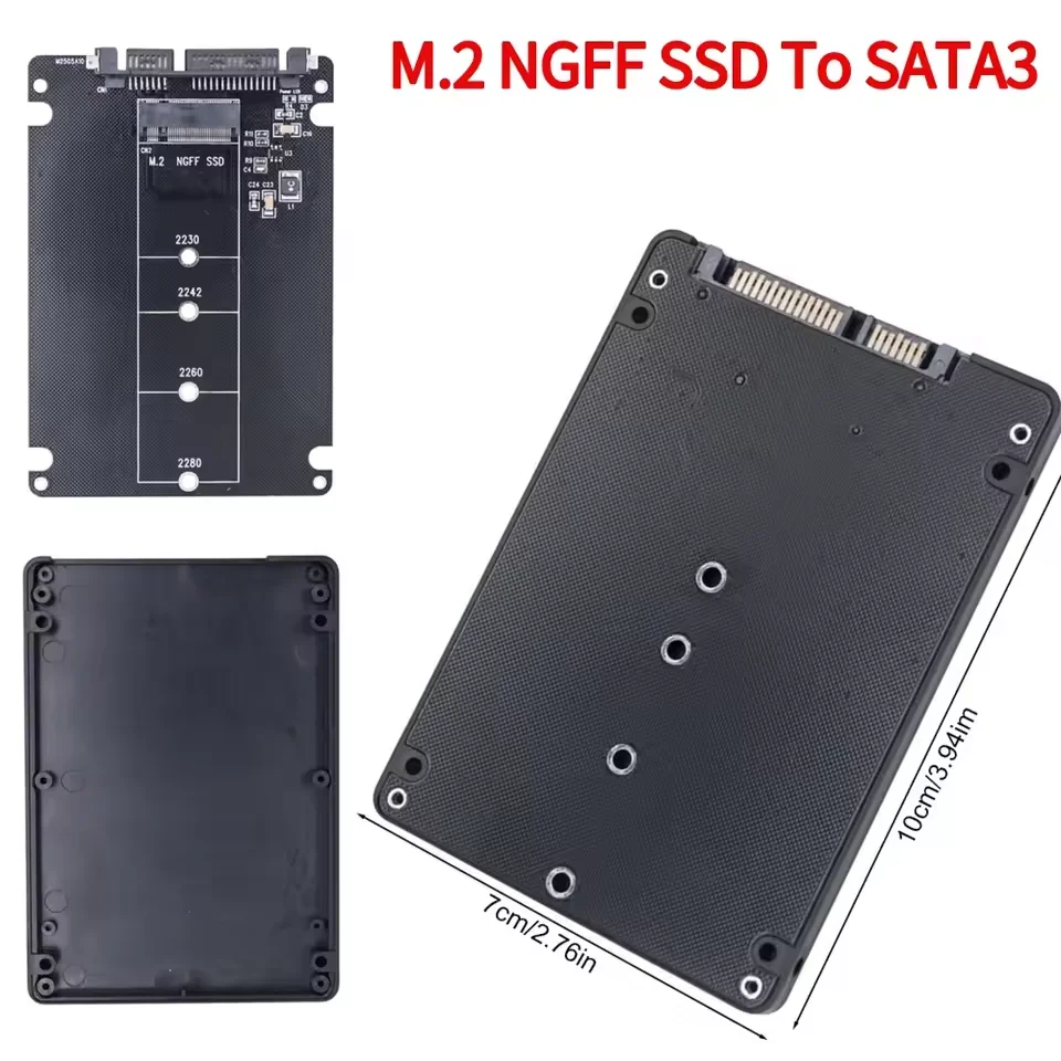 SATA3.0 6Gbps M.2 NGFF SSD To SATA3 Adapter Card M2 NGFF SSD To SATA3.0 External Hard Drive Box Hard Disk Adapter Board ﻿for PC