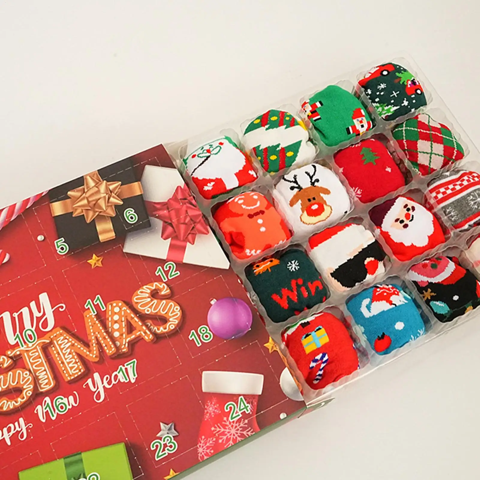 

Рождественские адвент-носки, 24-дневные рождественские носки с обратным отсчетом на Рождество, 12 пар зимних носков для женщин, мужчин, взрослых, подростков, праздников