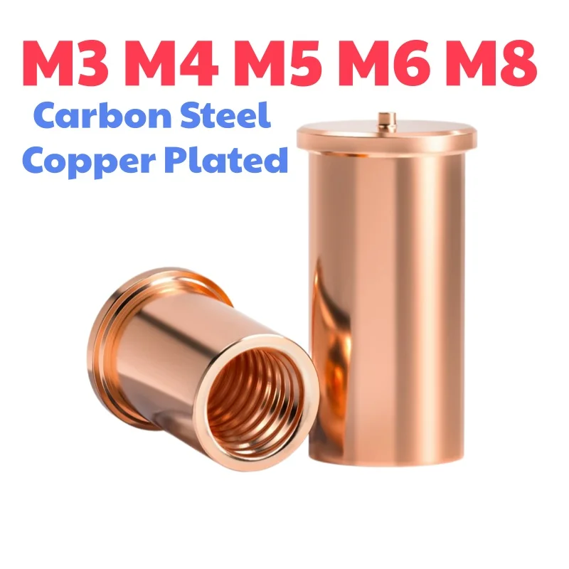 M3 ~ M8 Carbon Steel Copper Plated Welding Stud Standoff Screws Soldering Pin Thread Connector