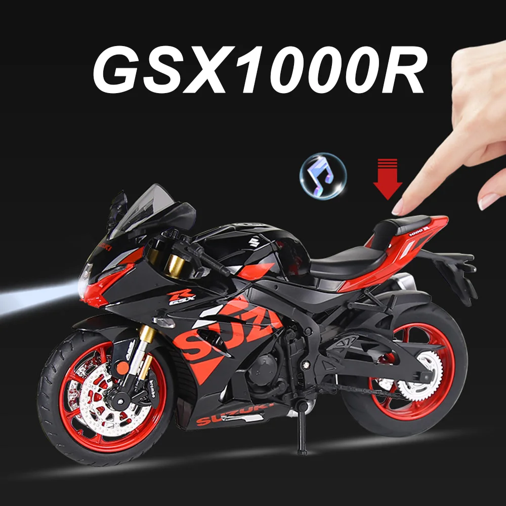 

1:12 Suzuki GSX1000R GSX250R миниатюрные модели мотоциклов игрушки автомобиль переднее колесо рулевое управление амортизирующий мотоцикл подарки на день рождения