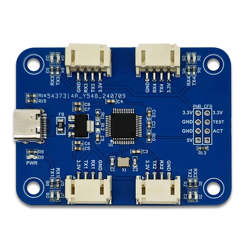 CH344Q USB to Four TTL Serial Port Module, Four UART Serial Ports, Multiple Serial Port Expansion Module