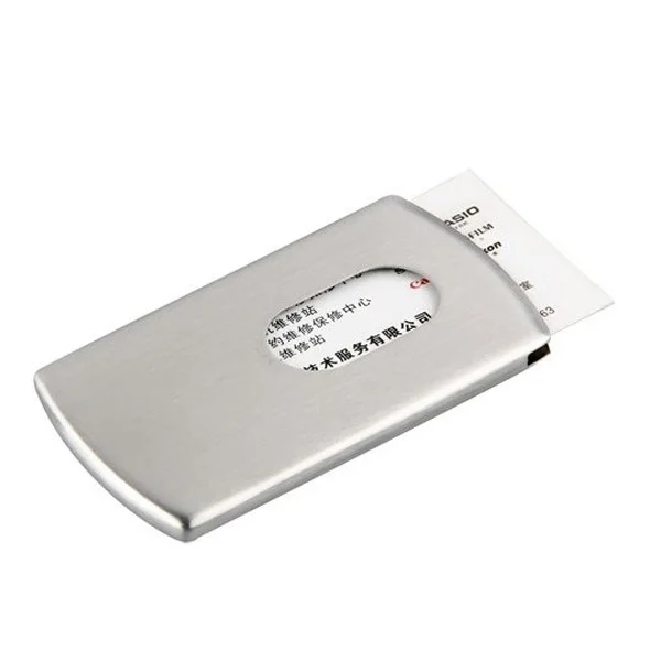 

2Pcs Stainless Steel Business Card Cases Brushed Slide Out Holder for Id Credit Cards Silver Business Card Organizer