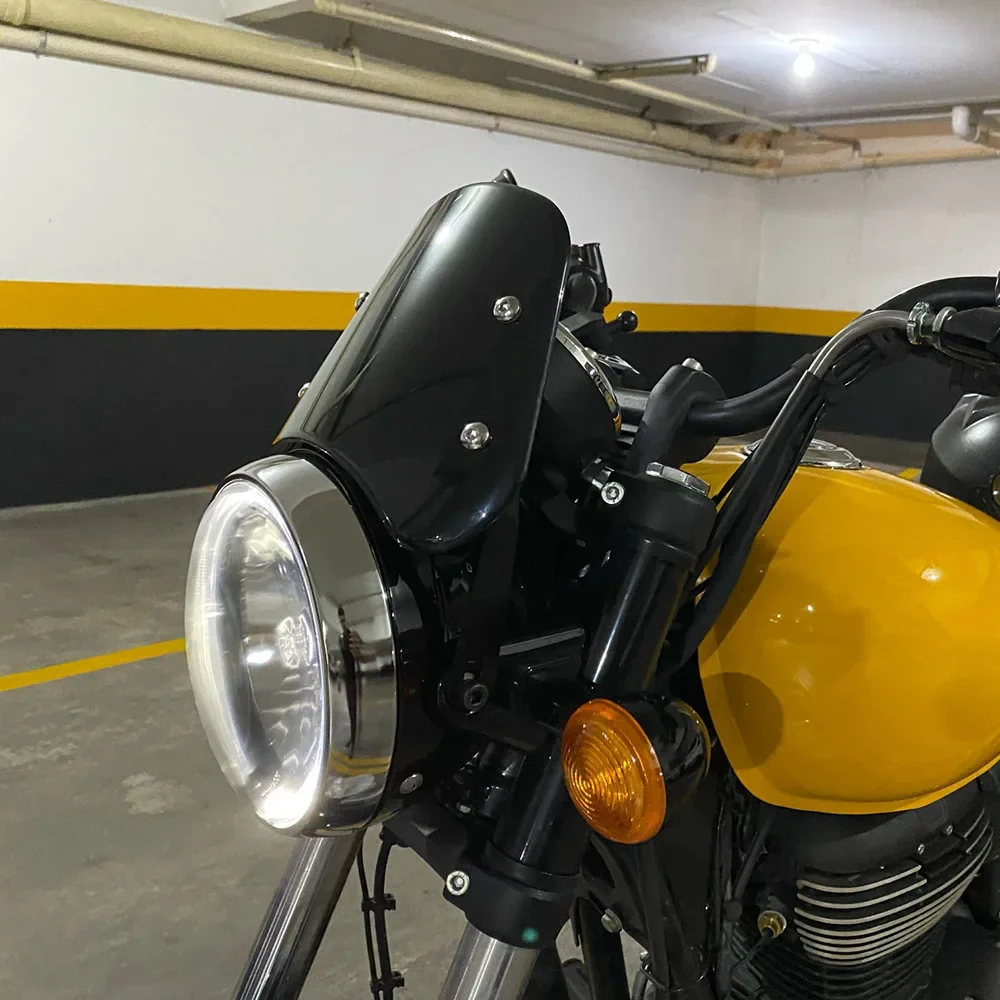 For RoyalEnfield Royal Enfield Meteor 350 Motorcycle Accessories Retro Windscreen Windshield Wind Screen Deflector Sun Visor