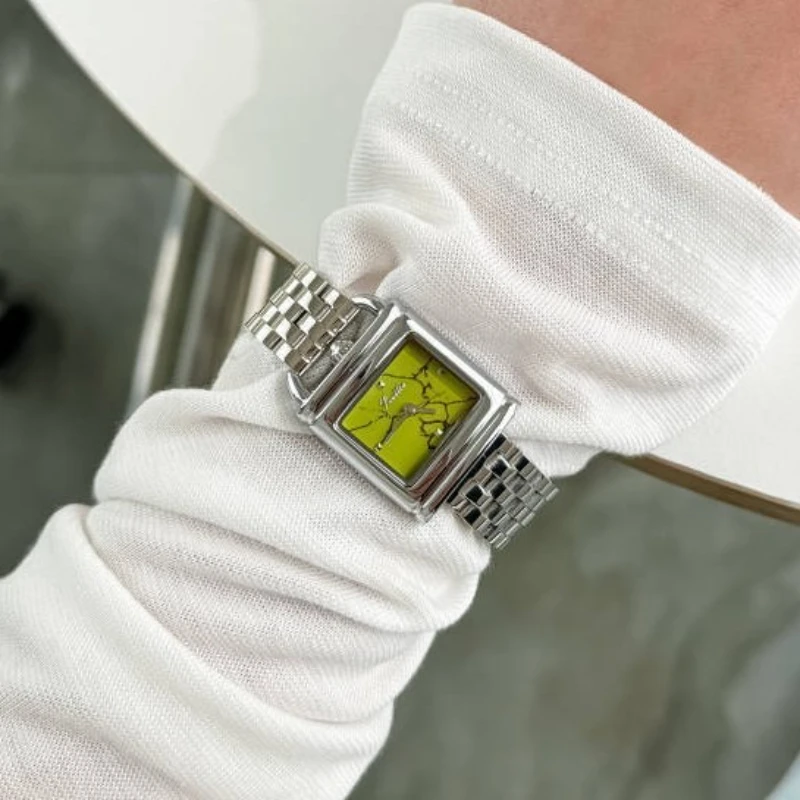 Creative Square Lock Women's Watch Fashion Steel Strap Leather Waterproof Wristwatch Top Japanese Movement Ladies Watch