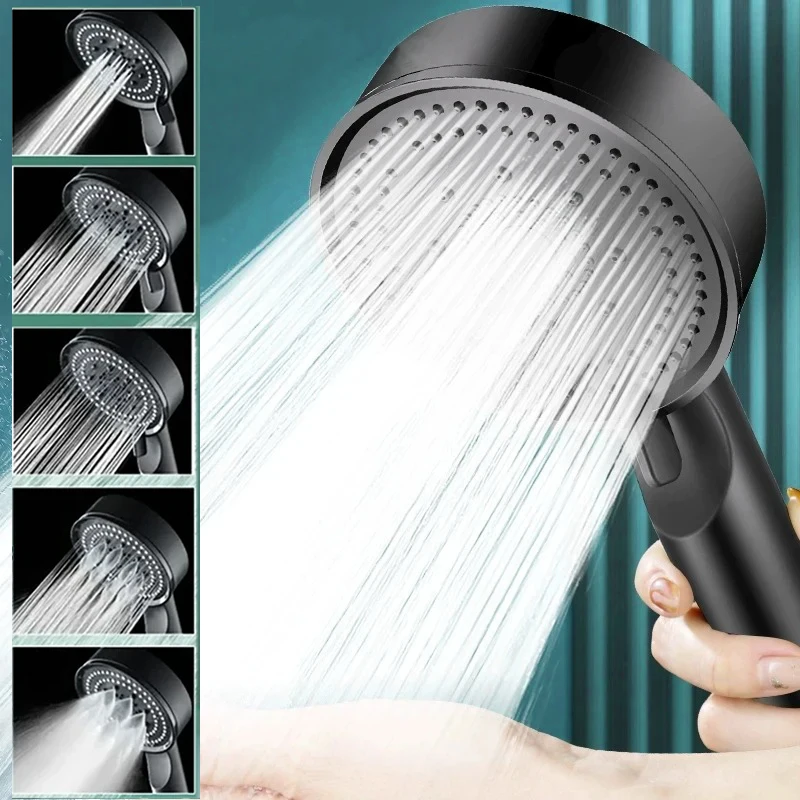 

5-режимная насадка для душа под давлением, регулируемая насадка для душа высокого давления, ручной распылитель, подвесная насадка для душа, экономия воды, аксессуар для ванной комнаты