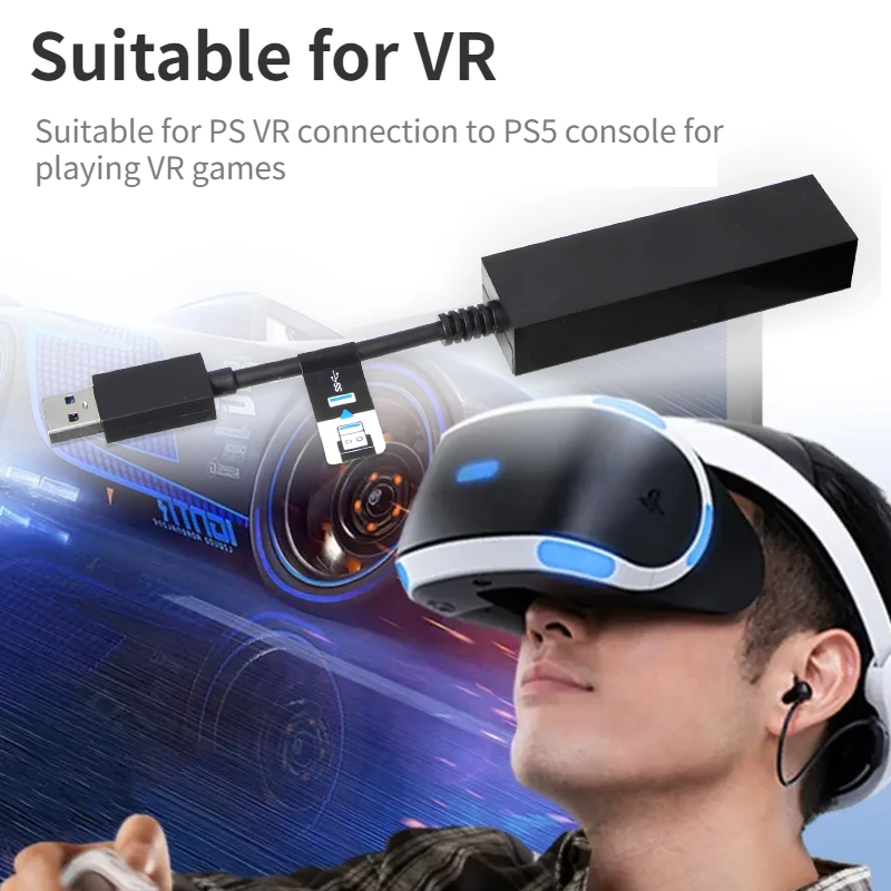 Qualidade Original Cabo Conversor Adequado para Sony PS5 VR Game, PS4 Câmera Conversão Cabo, Adequado para Play