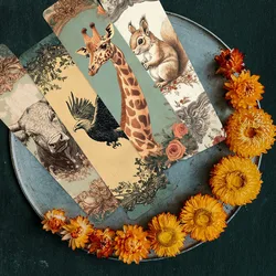 30pcs Retro Aesthetic Cartoon Animals Bookmark For Students Readers Gift DIY Library Office Book Club Page Markings