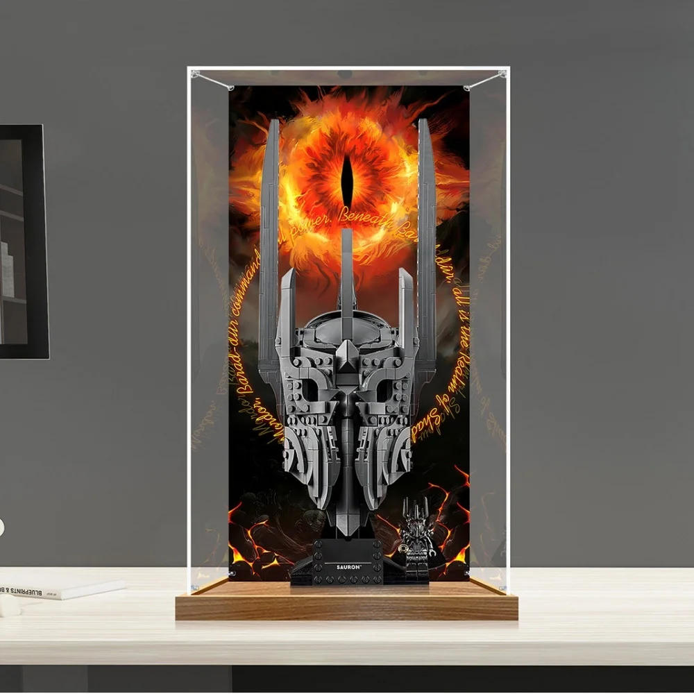 New 3mm Dustproof Display Box for lego 11373 Sauron's Helmet Model Display Case Storage Box Organizer(Lego Set not Included)