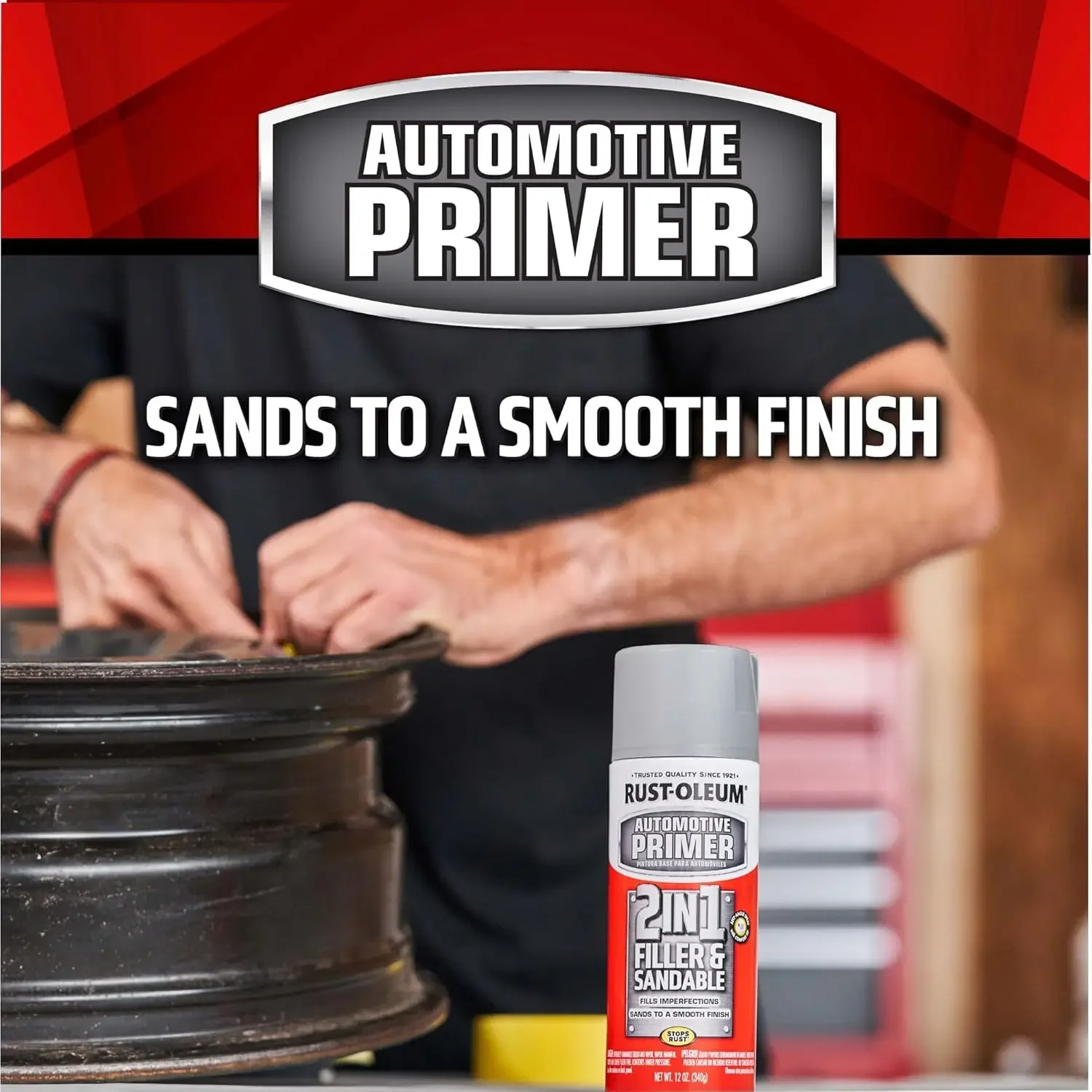 2-in-1 Rust Inhibitor Primer Spray - 12 oz Formula for Automotive Repair and DIY Metal Surface Protection