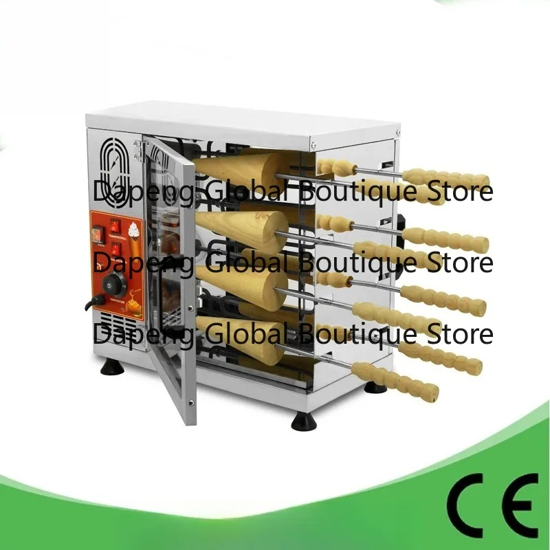 Electric 16 - Roller Chimney Cake Oven: Ideal for Baking Hungarian Kurtos Kalacs and Ice - Cream Cones