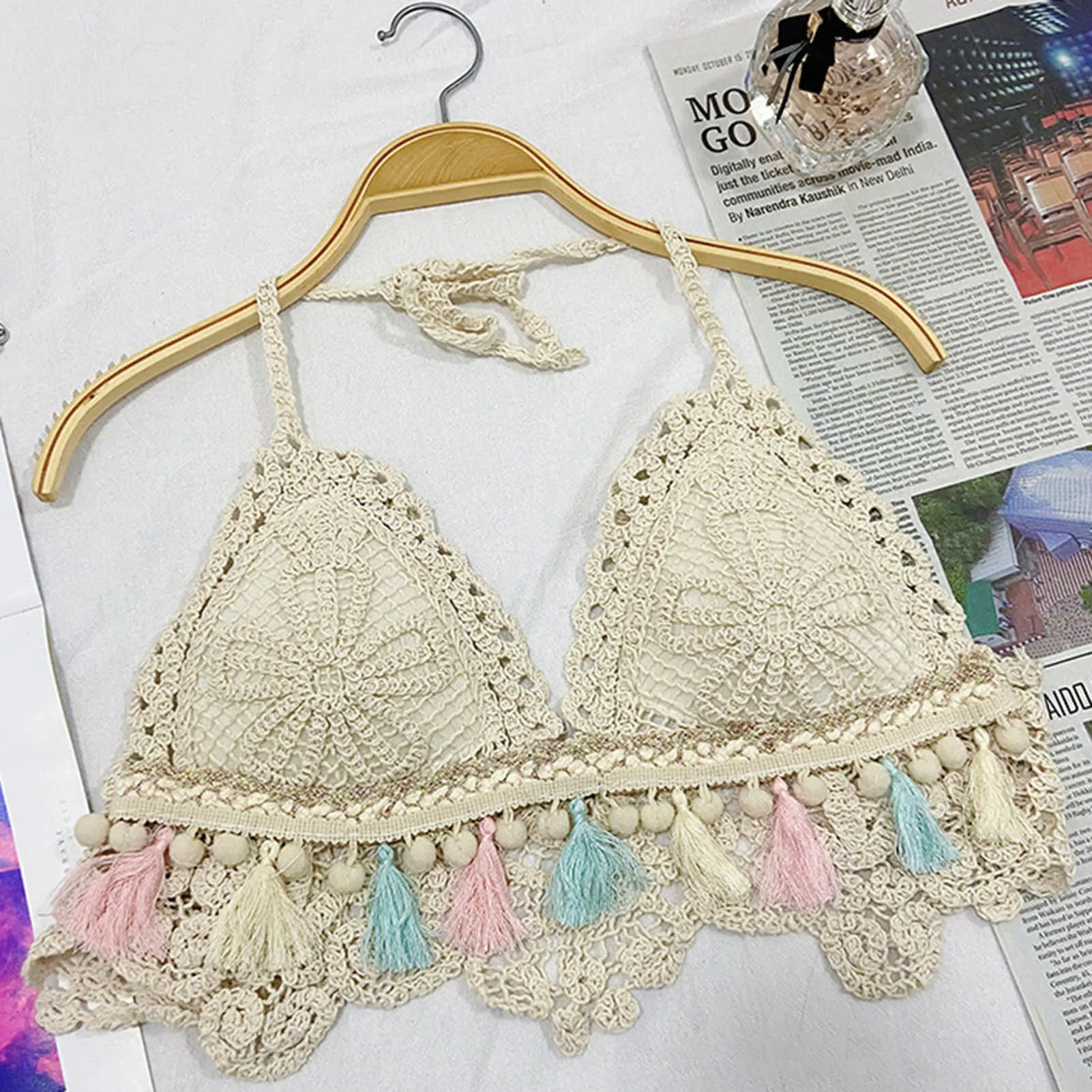 Bikini gestrickte Bade bekleidung gestrickte Badeanzug Top Shorts mit Vertuschungen für Mädchen Frau Mutter Liebhaber