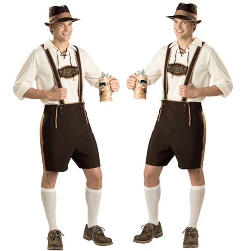 

M3XL Mh Beer Festival Bavarian Men's Beer Costume loween Size Split orm Traditional German Costume Ethnic Stage Wear