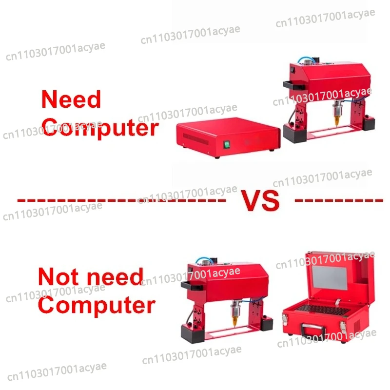 Touch Screen Electric-Pneumatic Metal Engraver - Portable Marking Machine for Signs, 100x20/135x50/140x40mm Adjustable Worktable