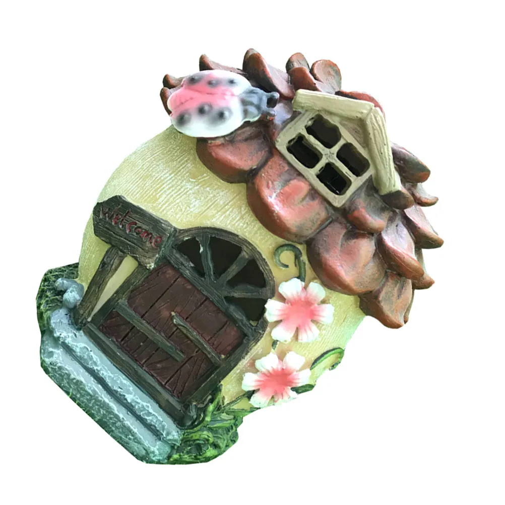 Solar Powered Garden Light Resin Ornament Outdoor Yard Pathway Porch Decor Glowing Micro Landscape 1 Piece
