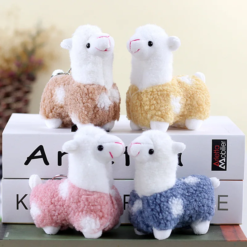 New Cute Alpaca Plush Toy Doll Pillow Animal Fill Toy Keychain Decorative Gift Girl Bed Children's Keychain Home Decoration