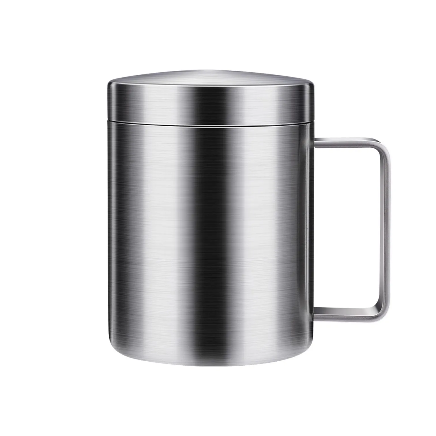 

LFGB Certificate 316 Stainless Steel Mug Heat Insulation Children Water Cup Never Broken Mark Cup Dustproof Office Cup with Lid