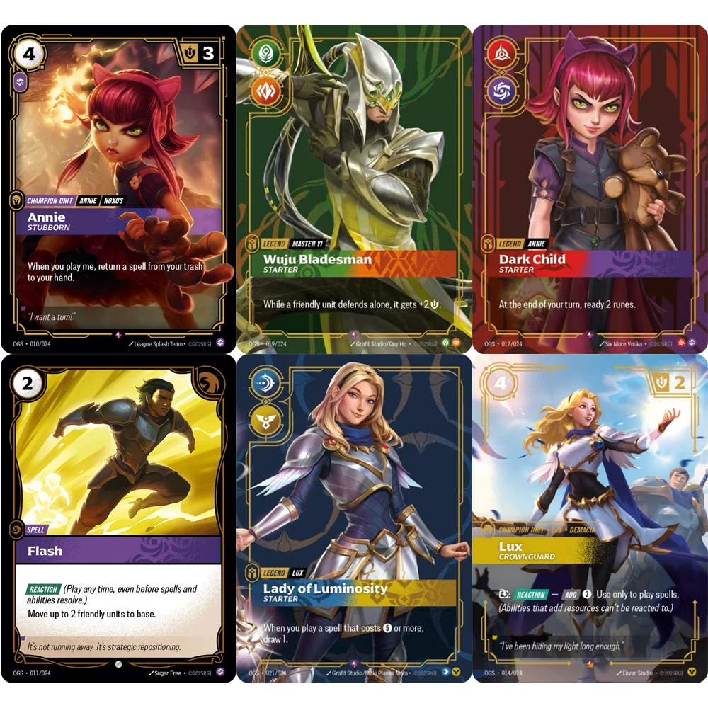 DIY League of Legends Collectible Cards  Annie Wuju Bladesman Flash Lux  TCG Textured Collectible Cards High Quality Made Game