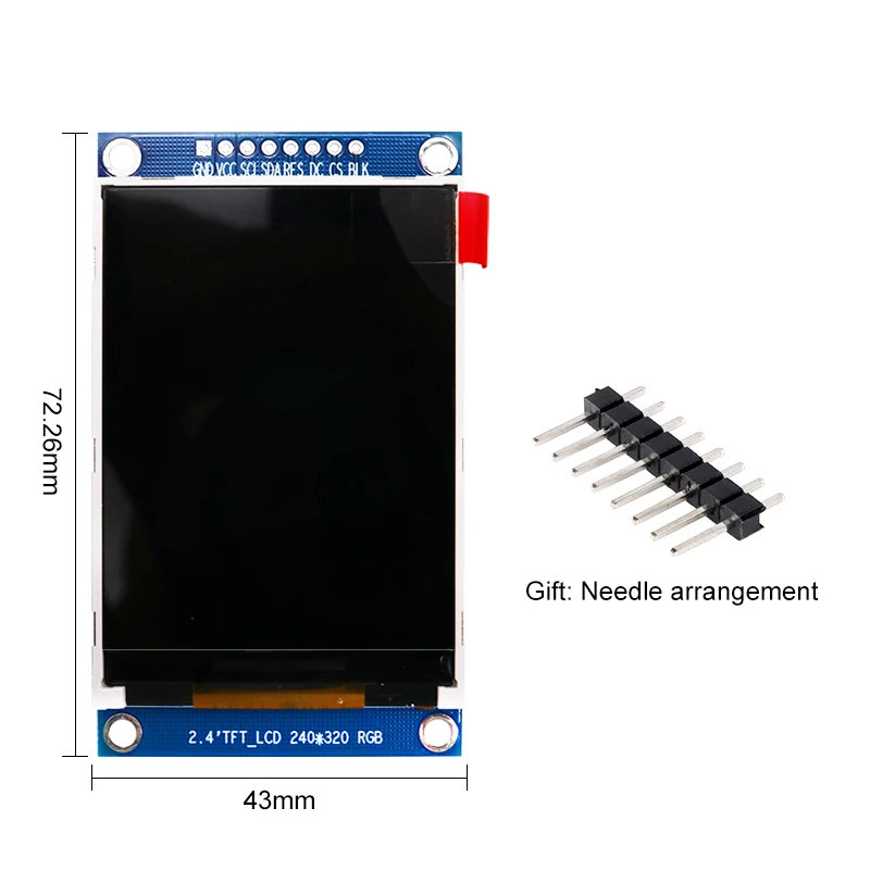 Módulo de tela lcd spi de 2.4 polegadas 240*320 módulo tft ili9341 st7789 display de porta serial 3.3v