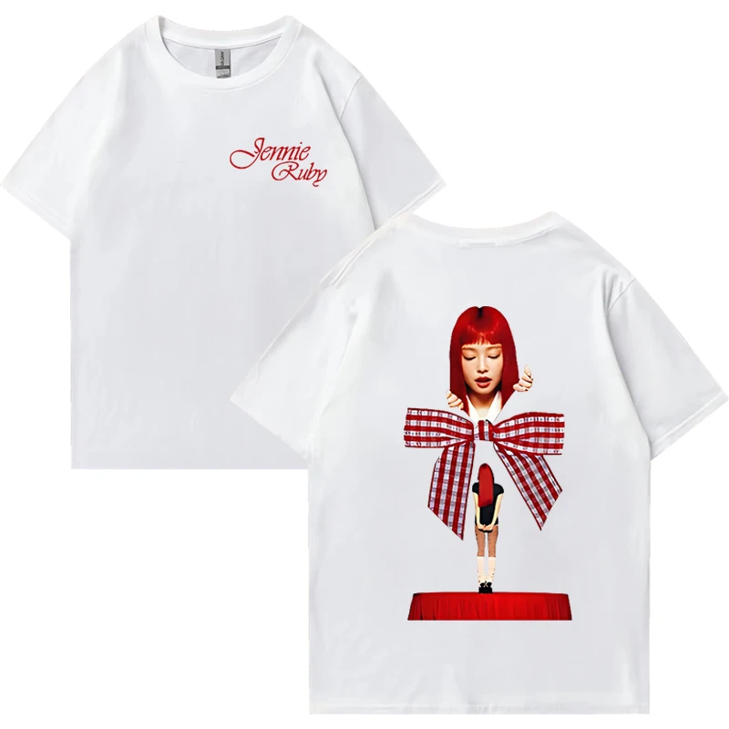 

Jennie Ruby The 1st Studio Album ExtraL Print Tshirts Cotton Soft Women Men T-shirt Short Sleeve Korean vintage Tops Streetwear