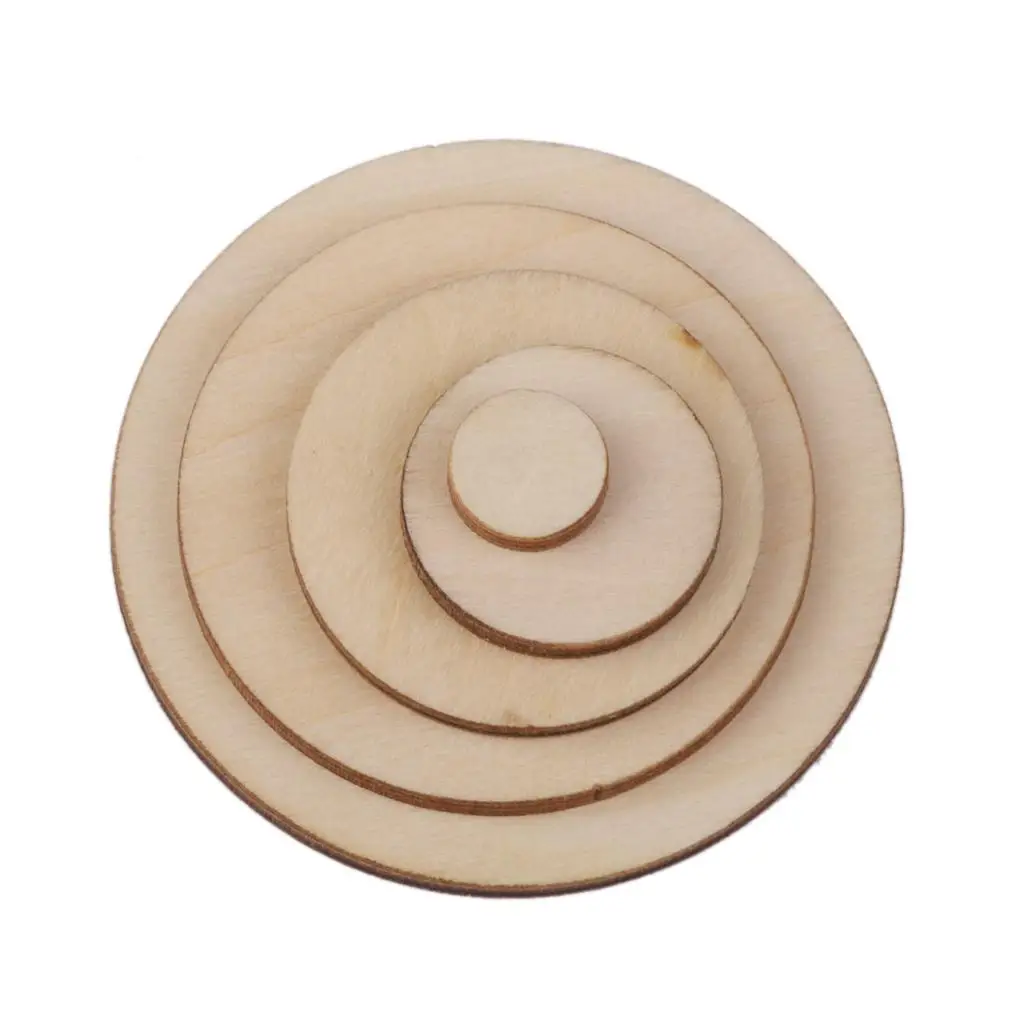 Wooden Embellishments Round Wood Circles 3mm Thick Basswood Pieces for Creative DIY Scrapbooking and Sign Making