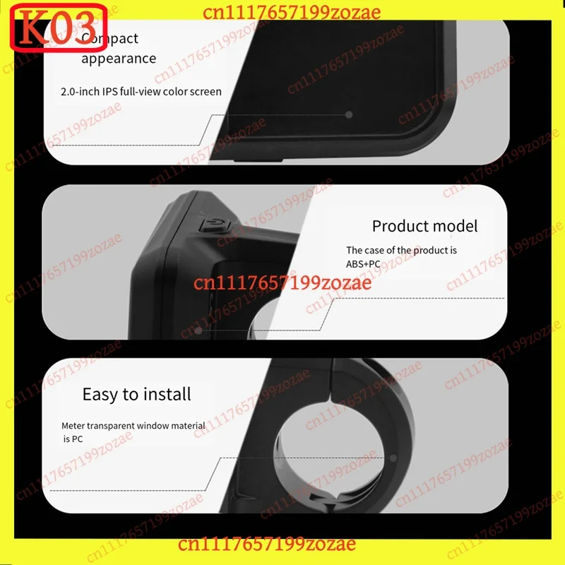 KJ02 Color LCD Display 580C for Bafang Mid Motor BBS01 BBS02 Electric Bicycle, Replacement Parts
