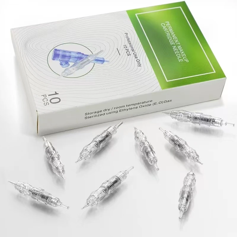 20pcs PMU Sterilized Tattoo Cartridge Needles RL RS Permanent Makeup Round Liner 0.16/0.18/0.3mm Tattoo Needles Cartridges
