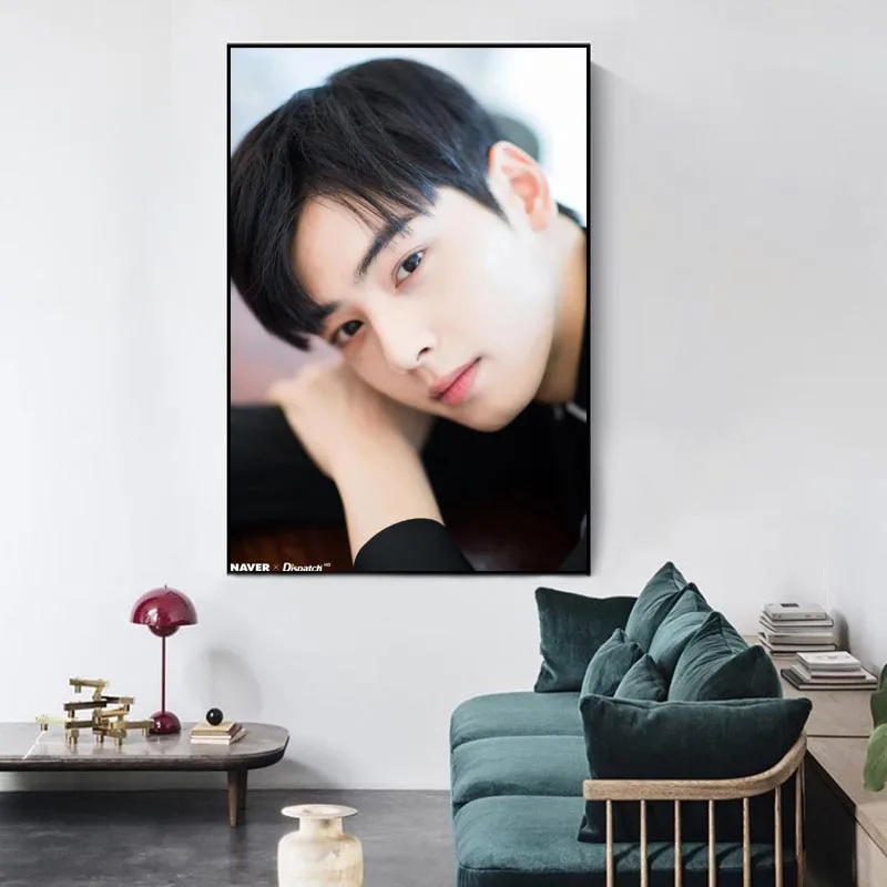 Big Size Posters and Prints Cha EunWoo Paintings on the Wall Art Satin Pictures Home Wall Decoration Anime Room Decor