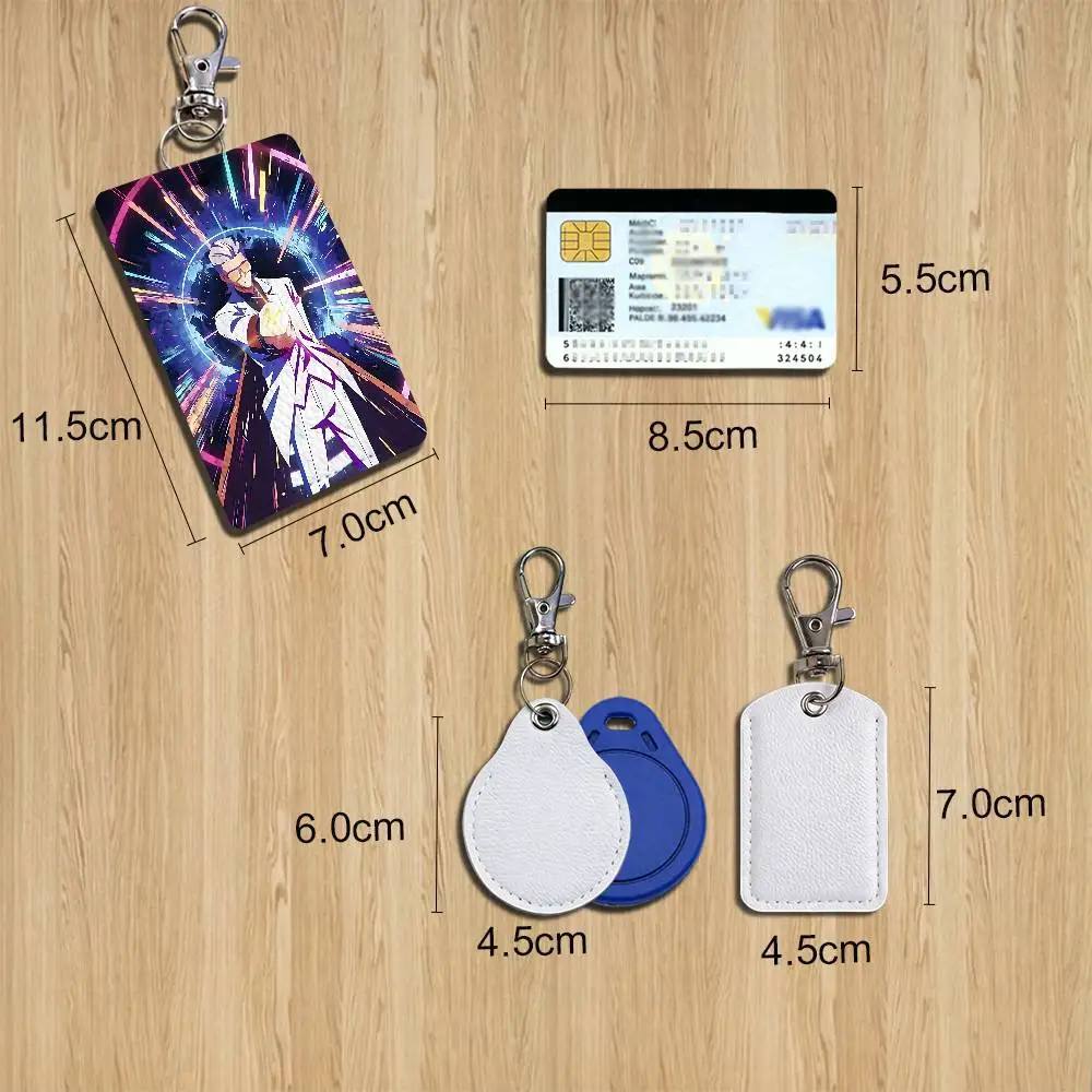 Ghostblade E-Soul To Be Hero X Leather Card Holder with Exquisite Keychain purpose Case for Metro ID Access Control Card Badge
