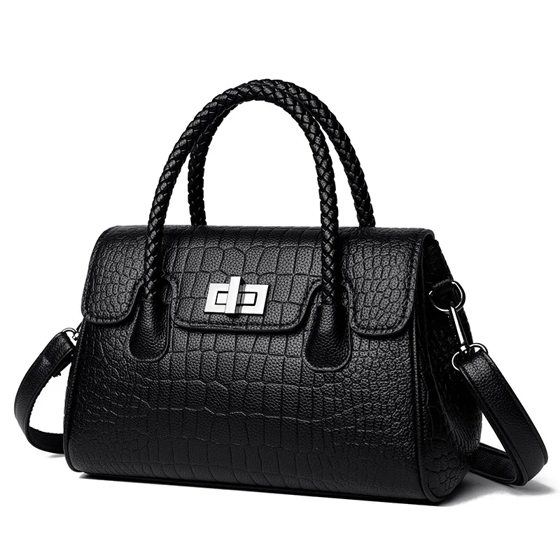 KK  2024 New Korean Edition Middle Aged Bag Texture Western Style Handbag Women's Fashion Embossed Versatile Crossbody