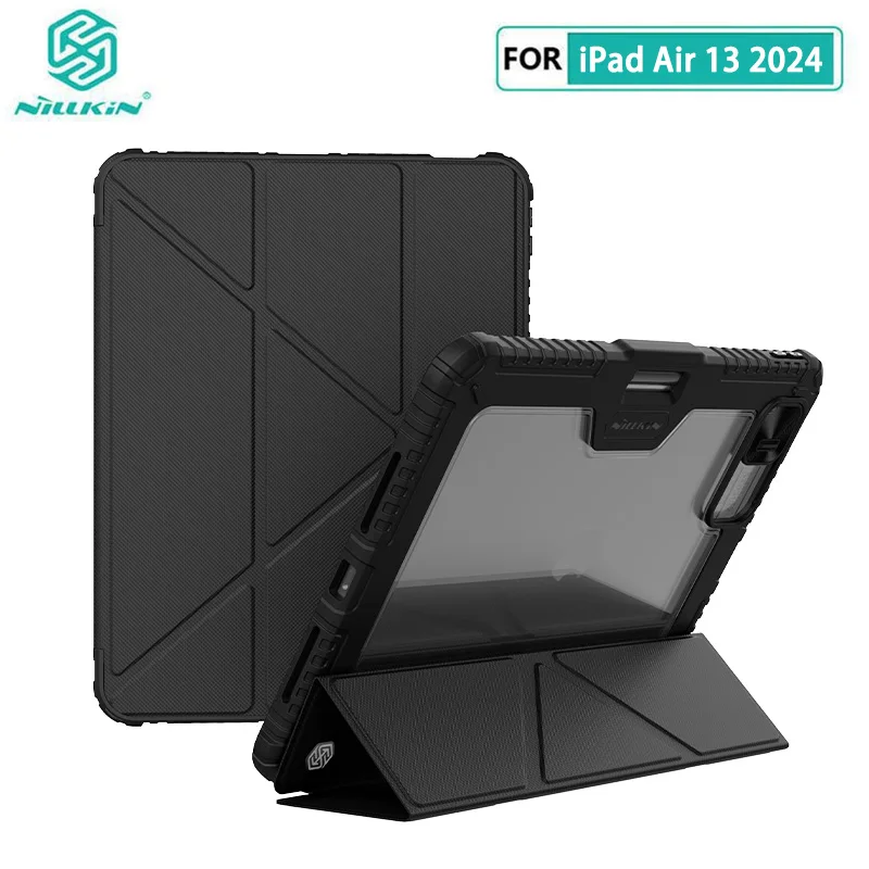 

for iPad Air 13 2024 Case Nillkin PU Leather Flip Cover for iPad Pro 12.9 2020/2021/2022 with Slide Camera Protection