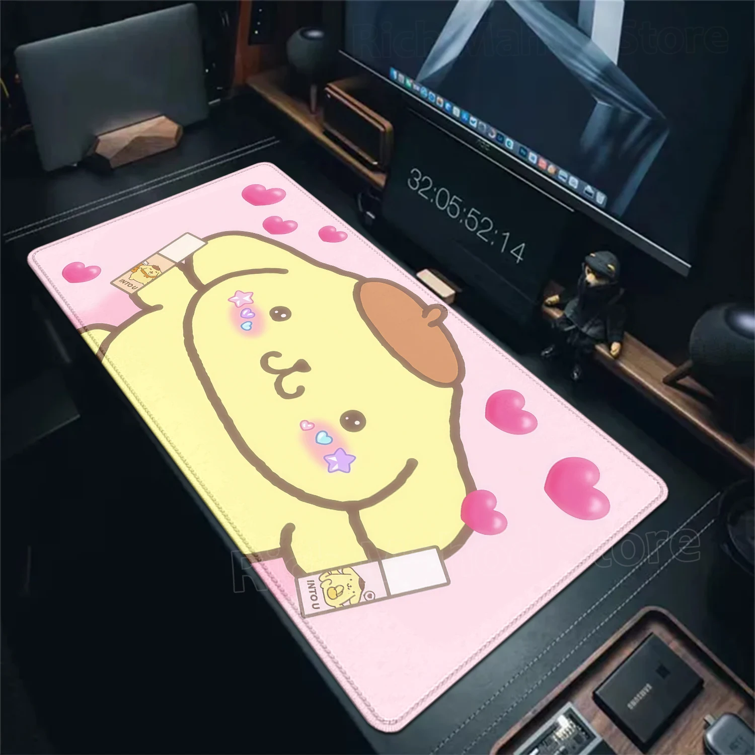 Kawaii Yellow Puppy Mouse Pad Pompompurin Desk Mat XXL Cartoon Anime Gamer Cabinet Mousepad Laptop Keyboard Rug Office PC Mats