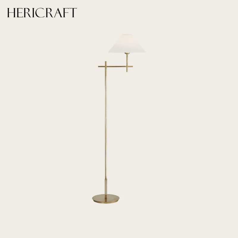 Minimalist Metal Floor Lamp With Adjustable Bridge Arm Modern Luxury For Home Office Hotel UL Standard