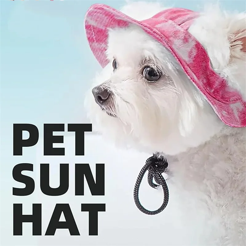 Cute Pet Sun Hat Cat Sun Hats for Dog Baseball Cap Cat Hat Pet Hats for Small Dogs Cats with Ear Holes Adjustable Drawstring