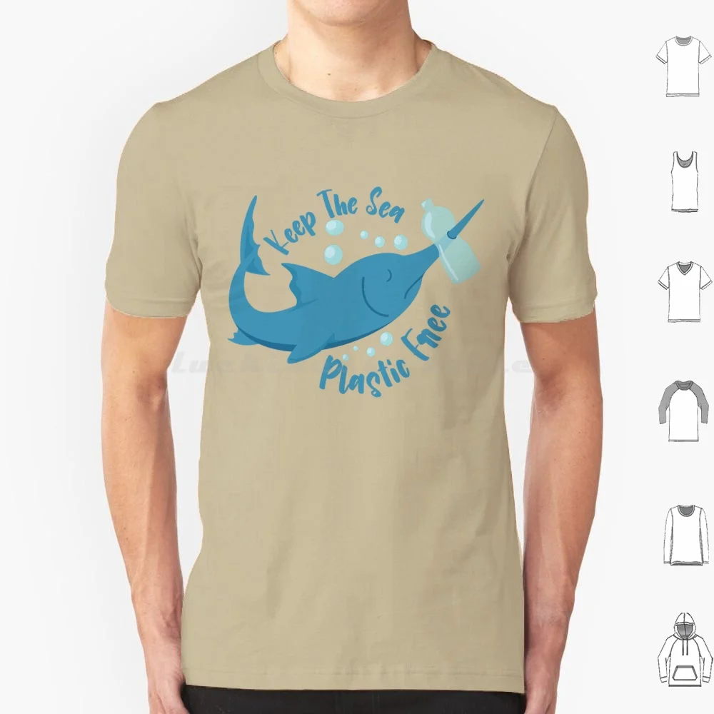 Keep The Sea Plastic Free T Shirt Cotton Men Women DIY Print Plastic Plastic Ocean Beach Save The Ocean Climate Change Plastic
