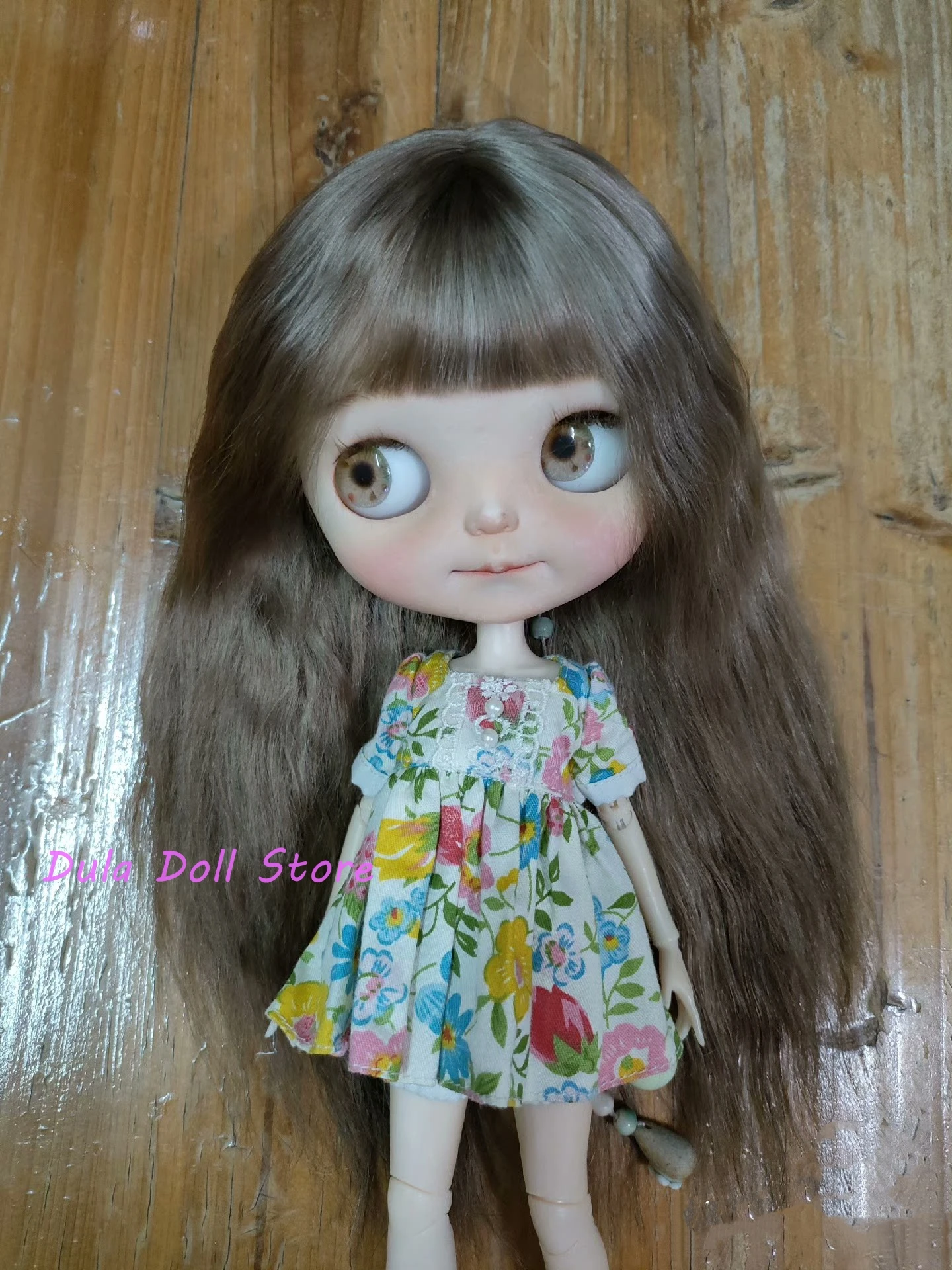 Dula Doll Perücken 2026 für Blythe Qbaby Puppe, natürliches Mohair mit Pony, Mikrovolumen-Locken, 9-10 Zoll Kopfumfang