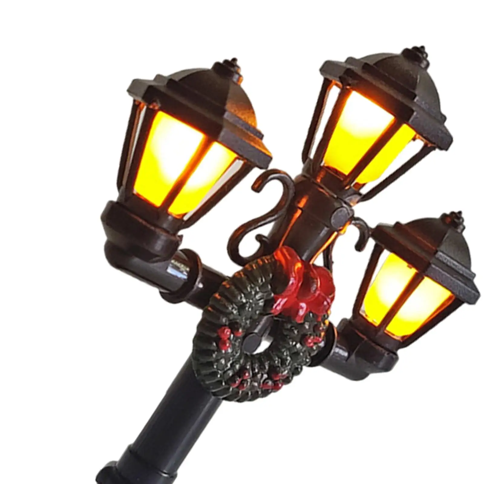 Lampadaire l'inventaire pour Noël, lampadaire extérieur, modèle de lanterne, ornement de poteau, nickel é de jardin, accessoires, 1:12