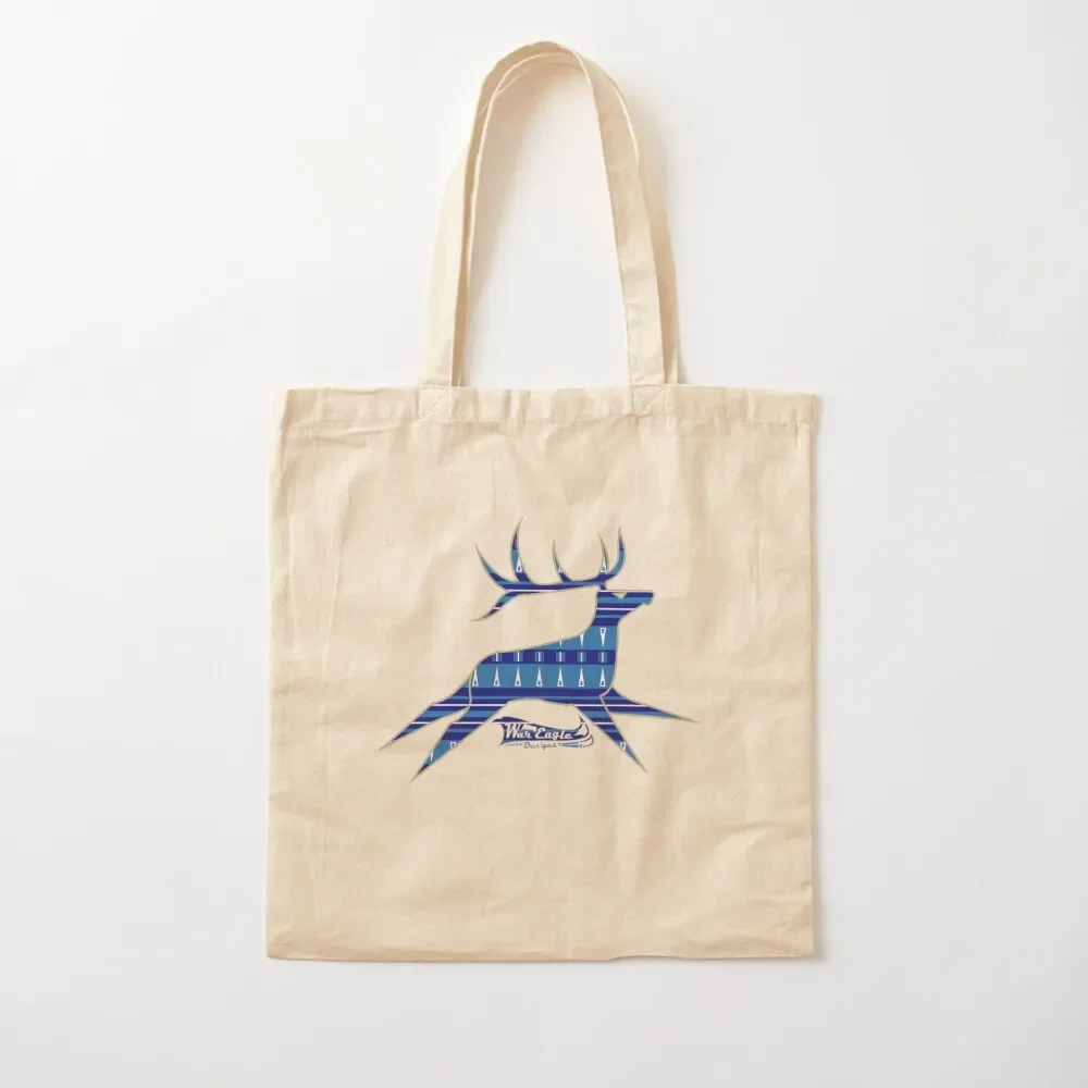 

Elk Running (Blue) Tote Bag large size bags shopper bags Beach bag reusable shopping bag