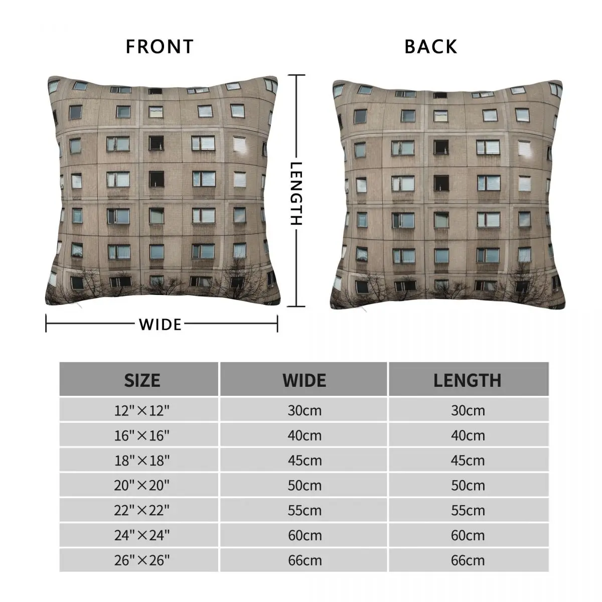 Plattenbau Building Facade Architecture Square Pillowcase Polyester Linen Velvet Creative Throw Pillow Case Home Cushion Cover