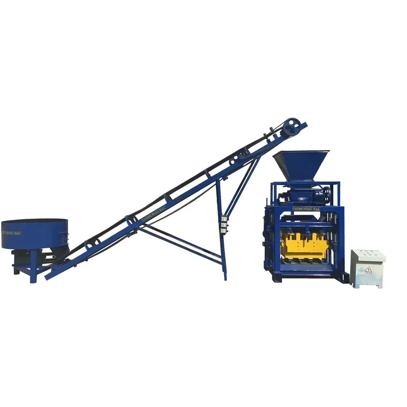 QTJ4-28 Semi-Automatique 4 5 6 8 9 Inch Interlock Creux Route Pavé Moule Ciment Béton Brique Machine De Fabrication