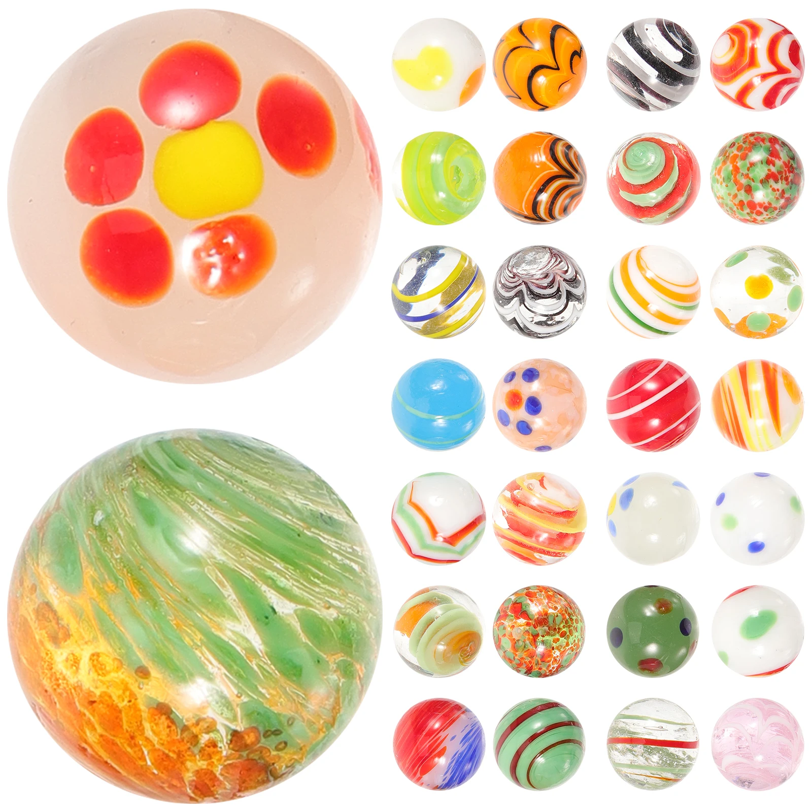

30 Pcs Marbles Decorative Balls Fish Tank Decorative Glass Ball naments Kids Toys R om Color Safe Material Hydroponic Decor